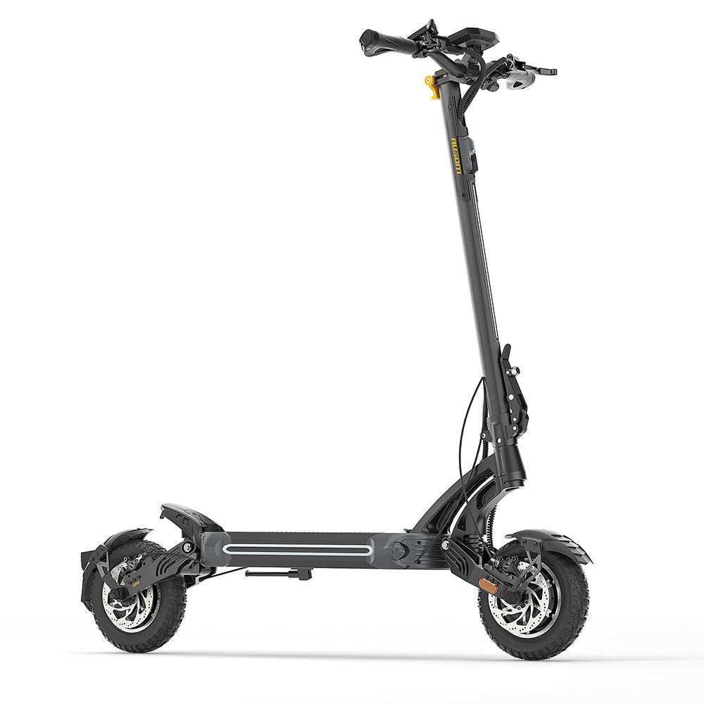 Ausom SR1 electric scooter with 52V 20.8Ah battery, dual 1000W brushless motors, 54-59 miles range, 41 mph max speed, and 10x3 inch pneumatic rubber tires