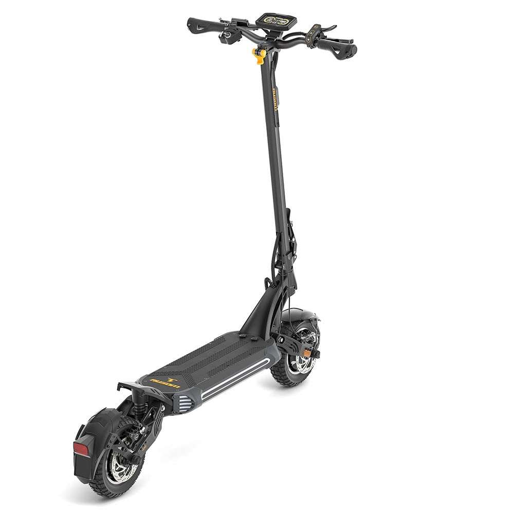 Ausom SR1 Trottinette électrique black electric scooter with dual 1000W motors, 52V 20.8Ah battery, 10-inch pneumatic tires, and 41 mph max speed