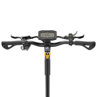 Handlebars and digital display panel of Ausom SR1 Trottinette électrique electric scooter with control buttons and brake levers