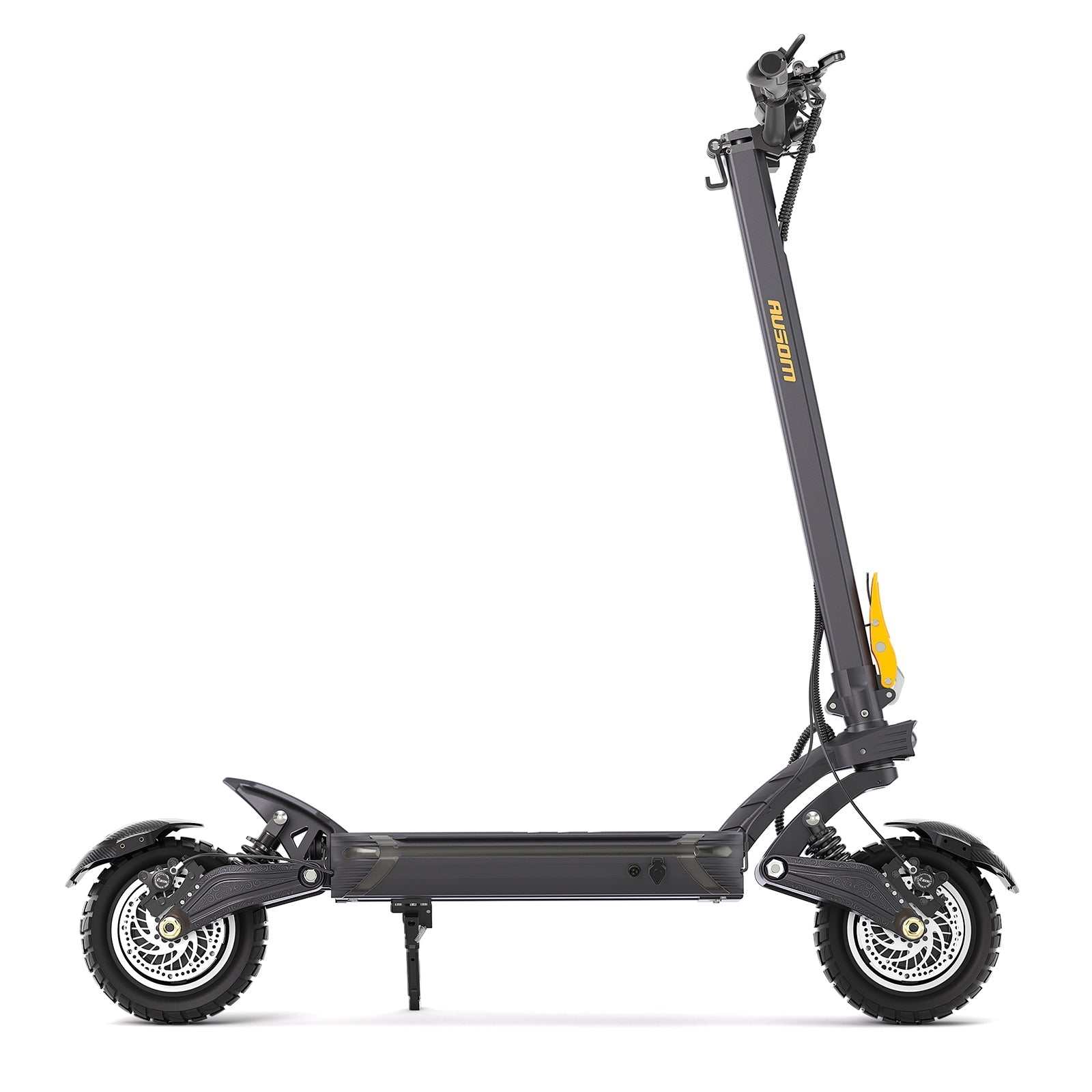 Black Ausom F1 Max electric scooter with dual 1400W brushless motors and 10"x3" pneumatic tires.