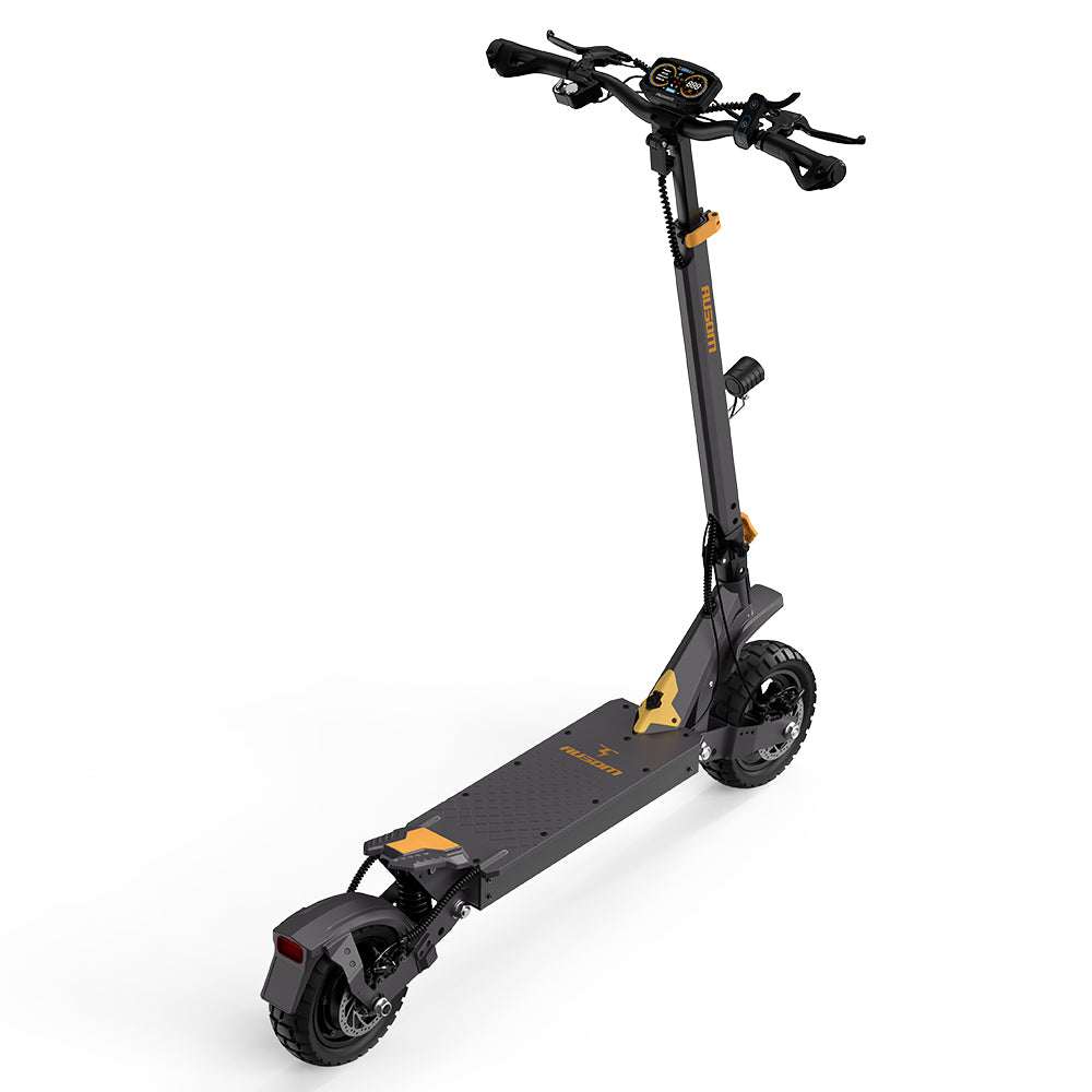 Ausom L1 Trottinette électrique black electric scooter with 48V 15.6Ah battery, 800W brushless motor, 44 miles range, 28 mph speed, and 10"x2.75" tubeless rubber tires